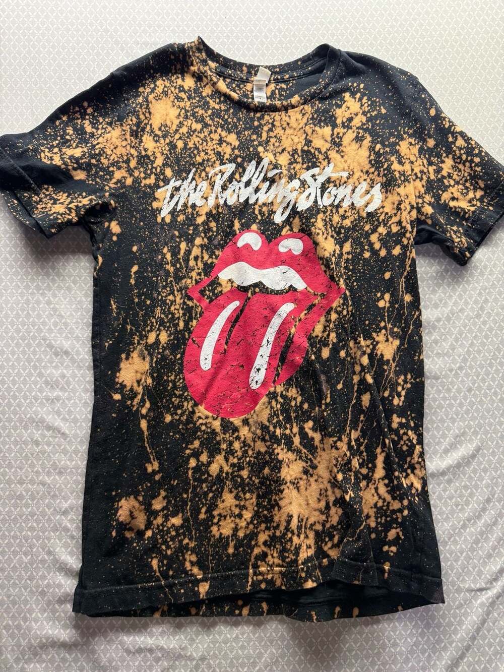 Bella+Canvas The Rolling Stones Bleach Wash Graphic T-Shirt Size M
